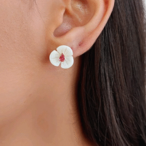 Brincos em madrepérola com gota Rubelita