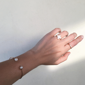 Bracelete de pérolas folheado a ouro 18k